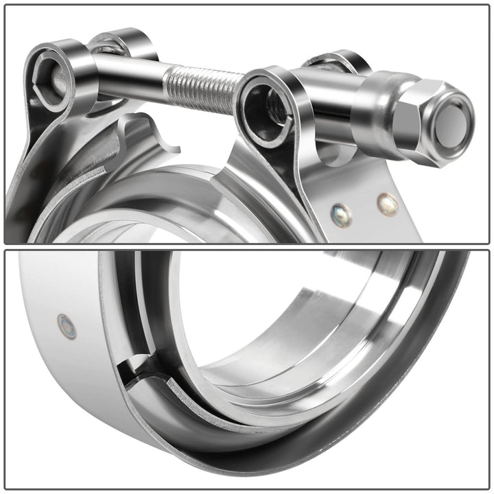 3" V-Band Clamp Set Stainless Steel Exhaust Flanges 2-Piece Kit
