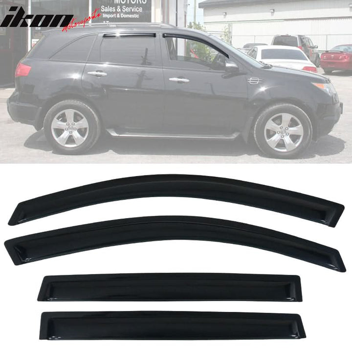 2007-2013 Acura MDX Visor Windows Rain Guard Acrylic Slim Style Smoke