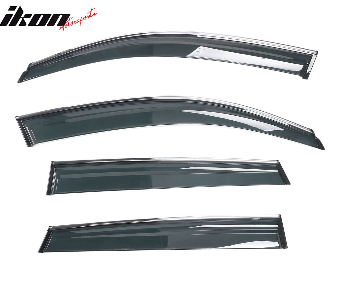 2009-2017 Audi Q5 8R Side Window Visors w/ Chrome Trim PC Injection