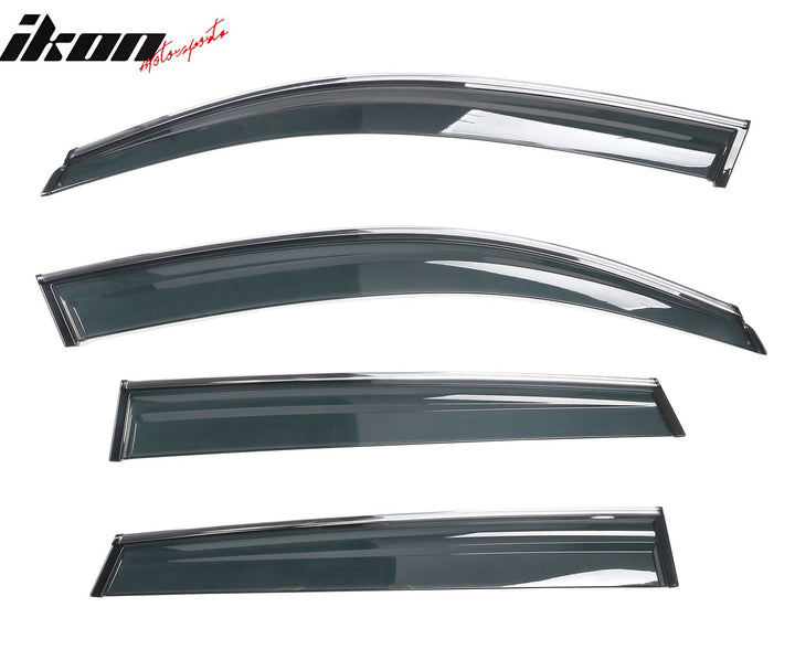 2009-2017 Audi Q5 8R Side Window Visors w/ Chrome Trim PC Injection