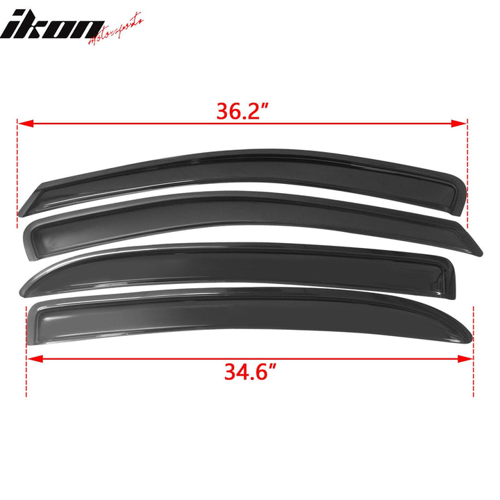 2005-2010 Chevy Cobalt Smoke Tinted Slim Style Visor Windows Acrylic