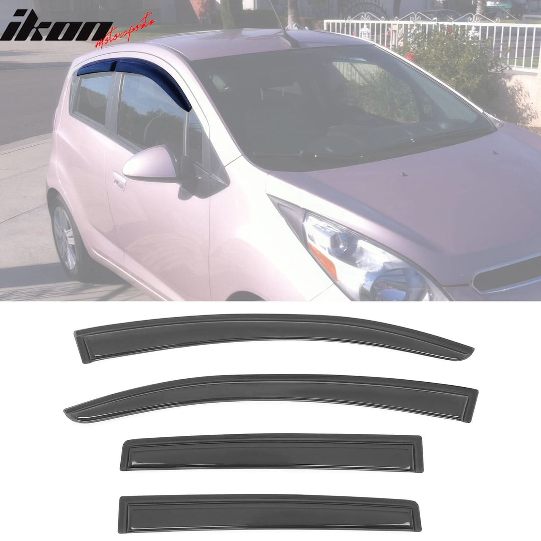 2013-2015 Chevy Spark Hatchback Sedan Acrylic Window Visors 4Pc Set