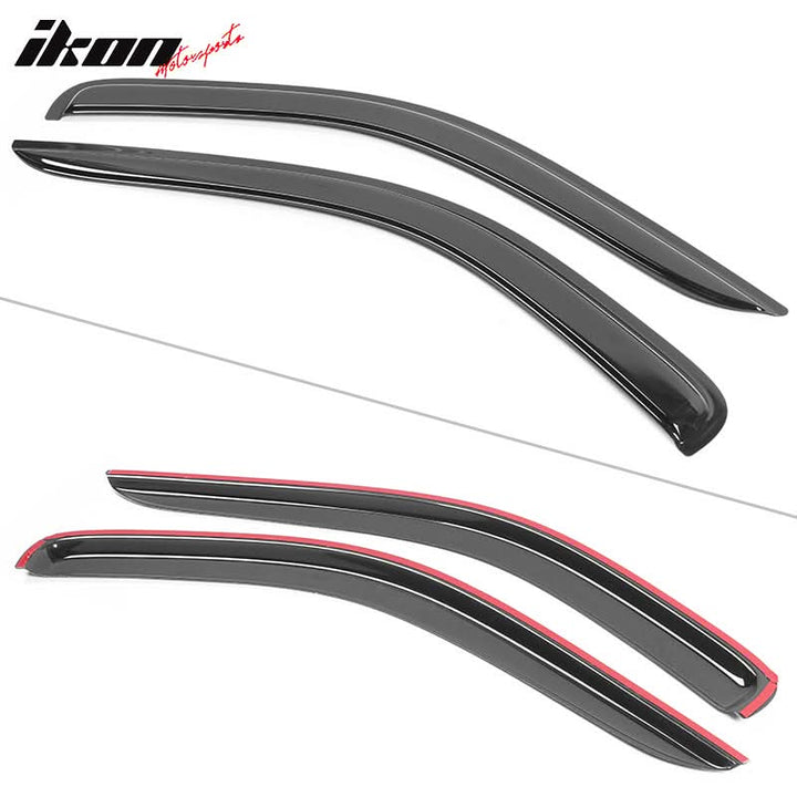 1997-2004 Dodge Dakota 2Dr Tape On Smoke 2PCS Window Visors Acrylic