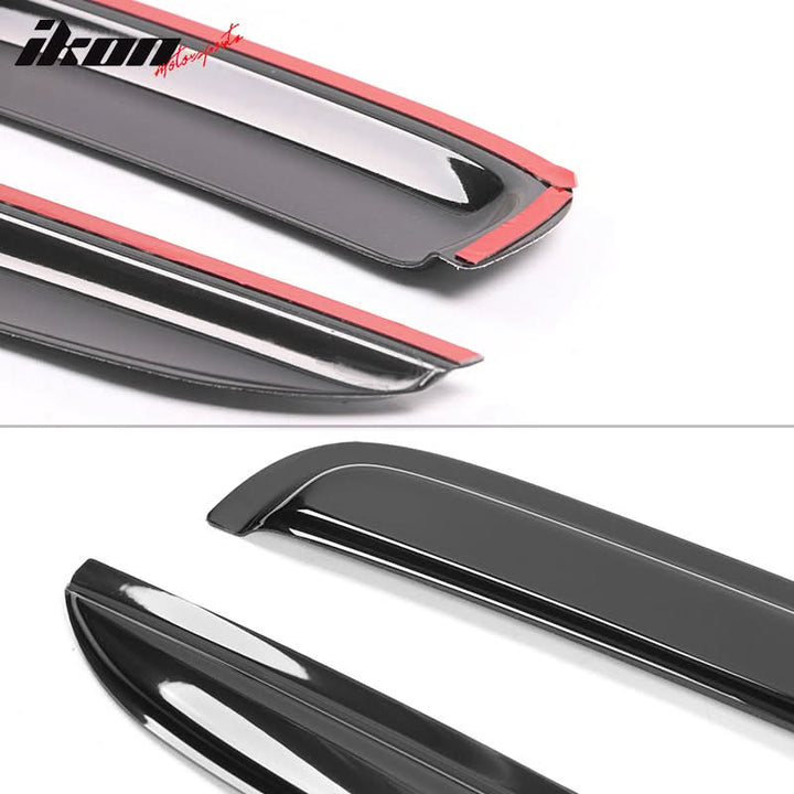 1997-2004 Dodge Dakota 2Dr Tape On Smoke 2PCS Window Visors Acrylic