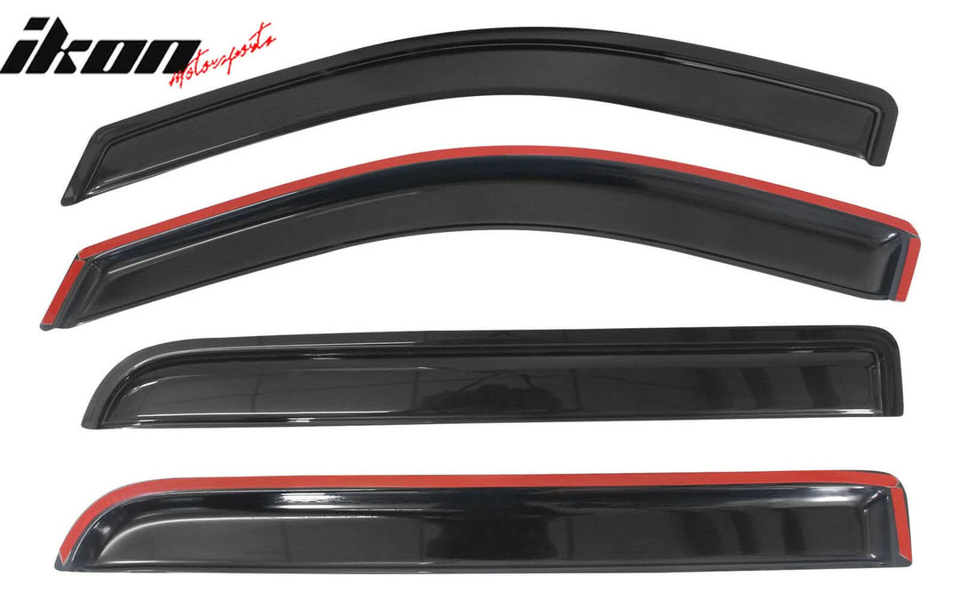 2004-2008 Ford F150 Crew Cab Slim Smoke Tinted Visor Window Acrylic