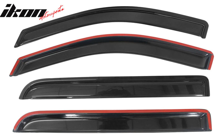 2004-2008 Ford F150 Crew Cab Slim Smoke Tinted Visor Window Acrylic