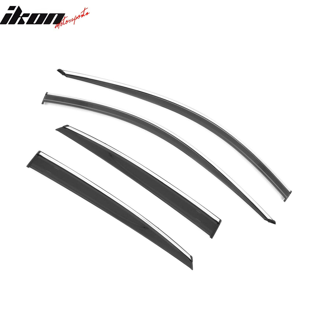 2018-2025 Honda Accord Window Visor Vent Rain Guard W/Chrome Trim PMMA