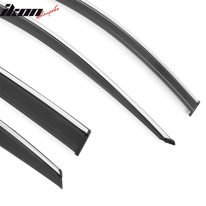2018-2025 Honda Accord Window Visor Vent Rain Guard W/Chrome Trim PMMA