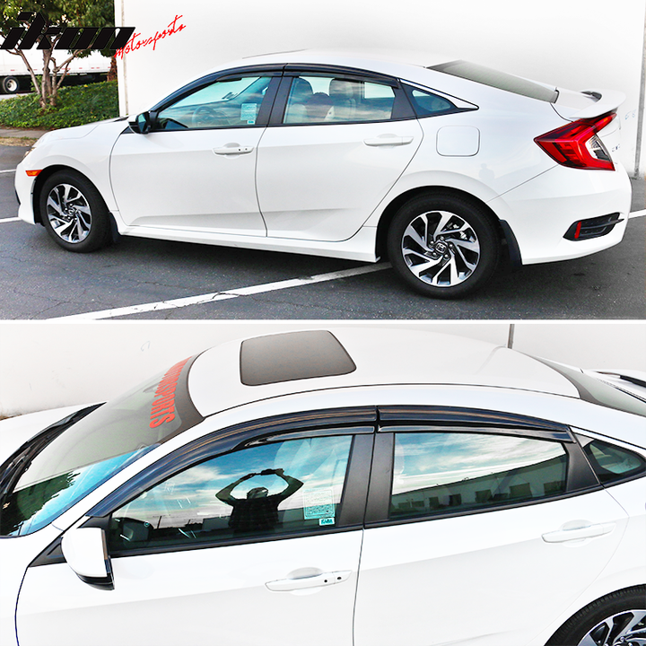 2016-2021 Honda Civic 4Dr Sedan 10th Generation Tape On Window Visor