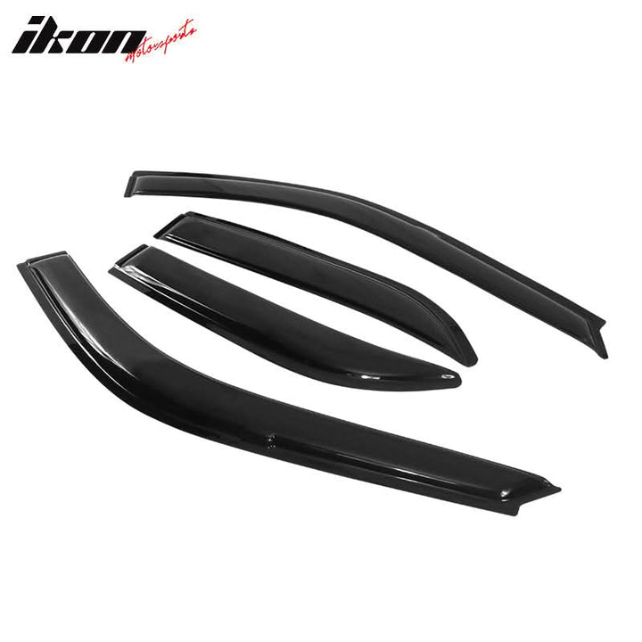1992-1995 Honda Civic Sedan Tape On Smoke Tinted Window Visors Acrylic