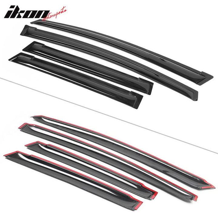 2009-2014 Honda Fit Window Visors Slim Style Smoke Rains Guards Acryli