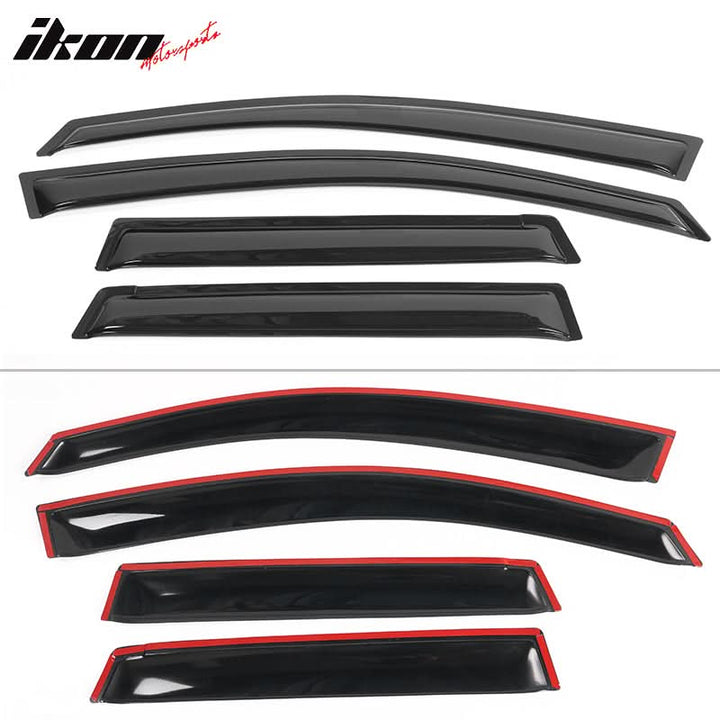 2007-2008 Honda Fit Window Visor Slim Style Smoke Tinted Acrylic