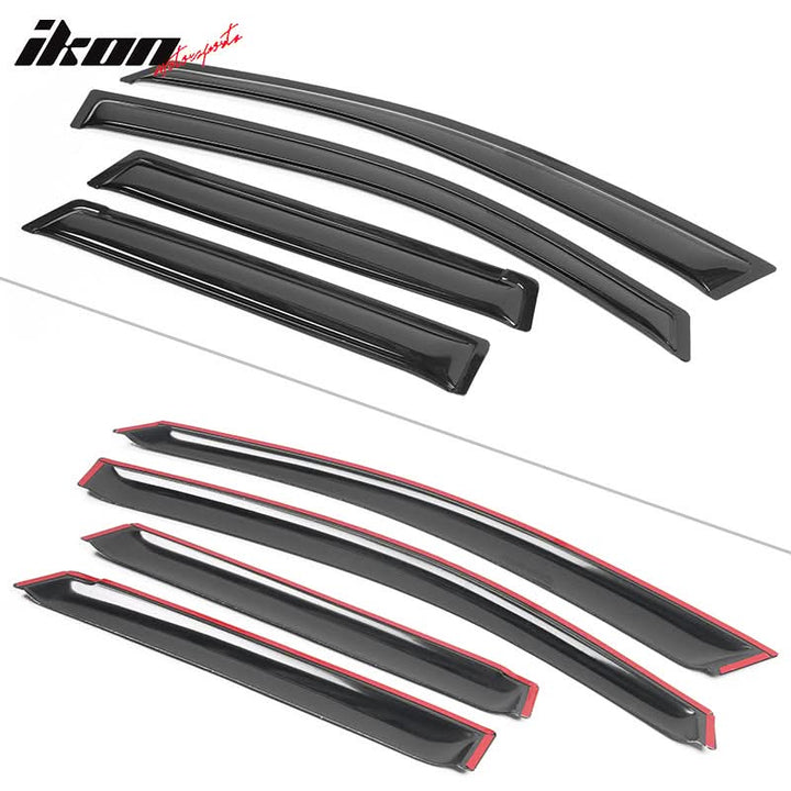 2007-2008 Honda Fit Window Visor Slim Style Smoke Tinted Acrylic