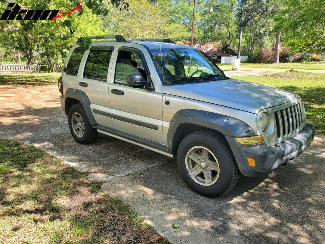 2002-2007 Jeep Liberty Visor Window Rain Guard KJ Tape on Acrylic 4PC