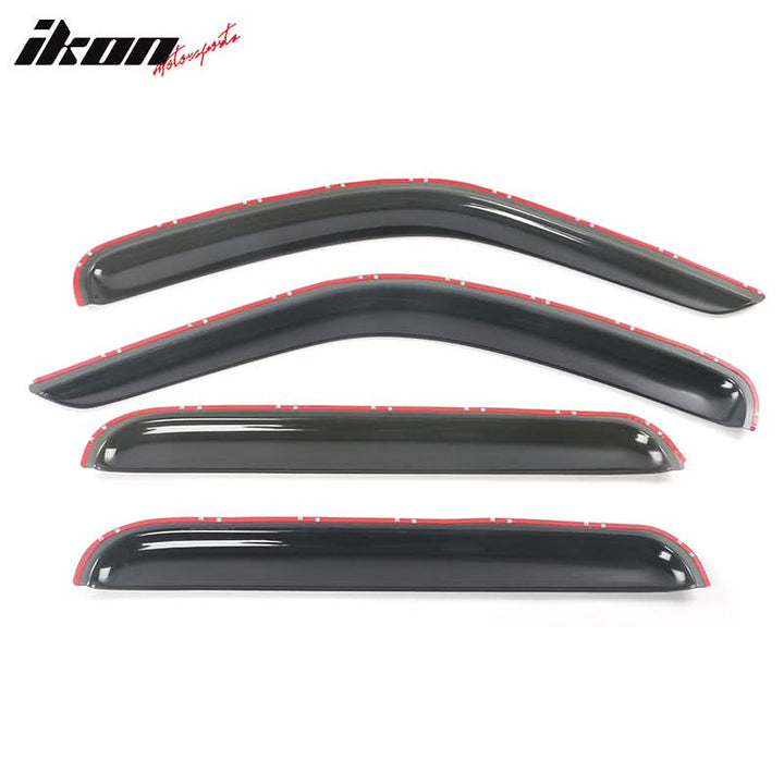 2002-2007 Jeep Liberty Visor Window Rain Guard KJ Tape on Acrylic 4PC