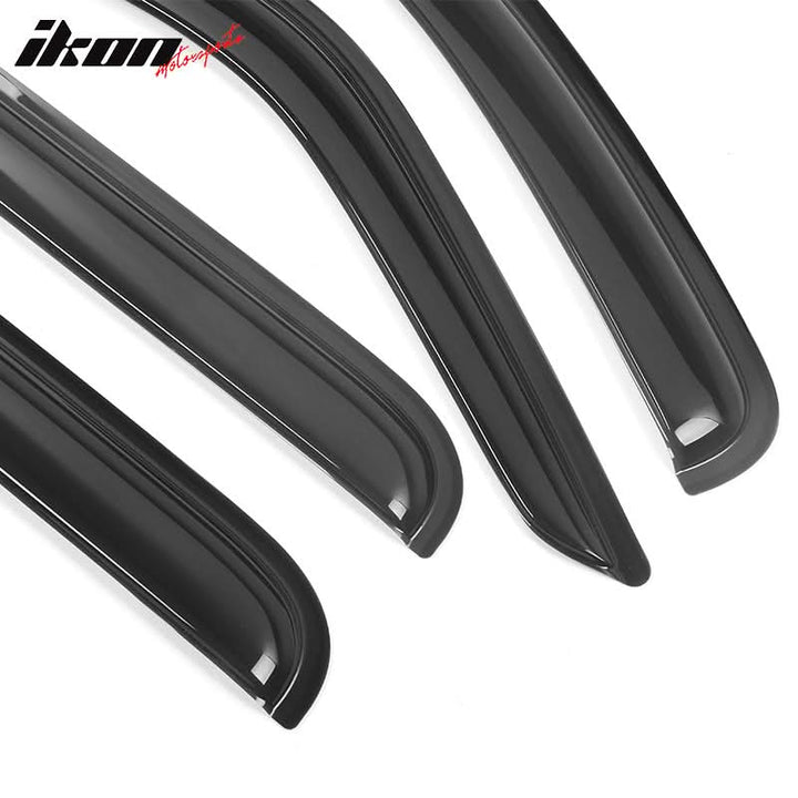 2002-2007 Jeep Liberty Visor Window Rain Guard KJ Tape on Acrylic 4PC