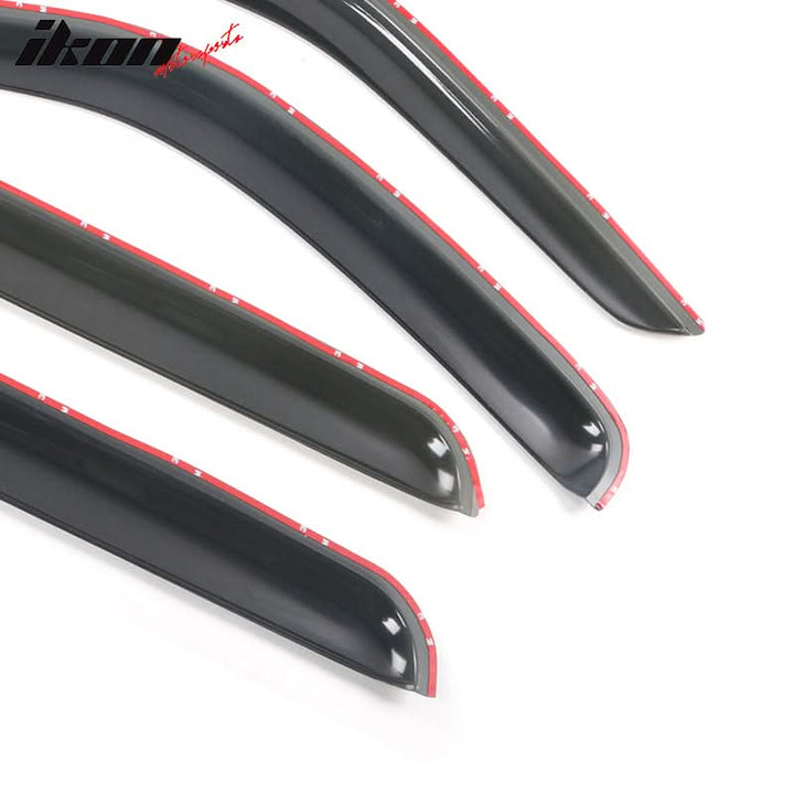 2002-2007 Jeep Liberty Visor Window Rain Guard KJ Tape on Acrylic 4PC