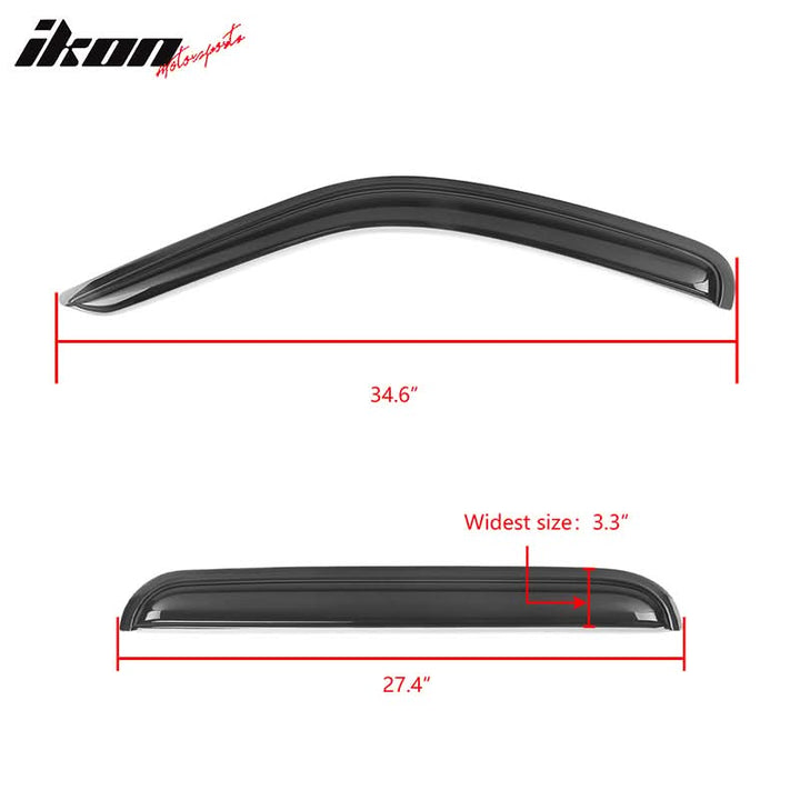 2002-2007 Jeep Liberty Visor Window Rain Guard KJ Tape on Acrylic 4PC