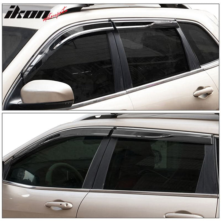 2014-2023 Jeep Cherokee Tape On Smoke w/ Chrome Trim Window Visors PC