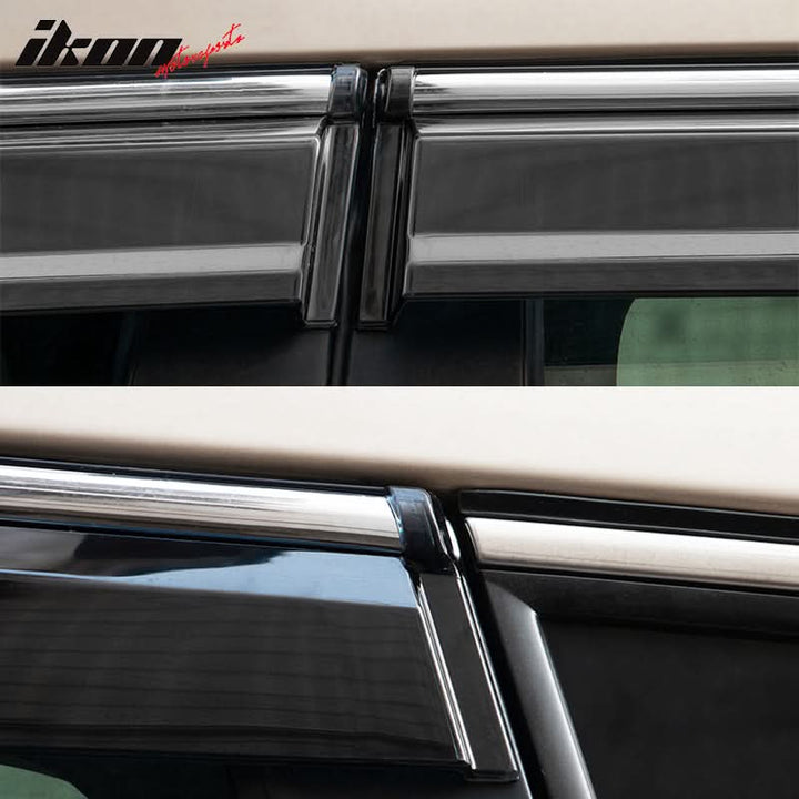 2014-2023 Jeep Cherokee Tape On Smoke w/ Chrome Trim Window Visors PC