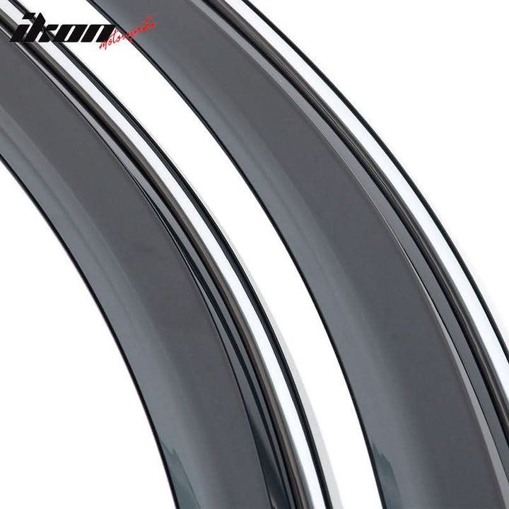 2014-2023 Jeep Cherokee Tape On Smoke w/ Chrome Trim Window Visors PC