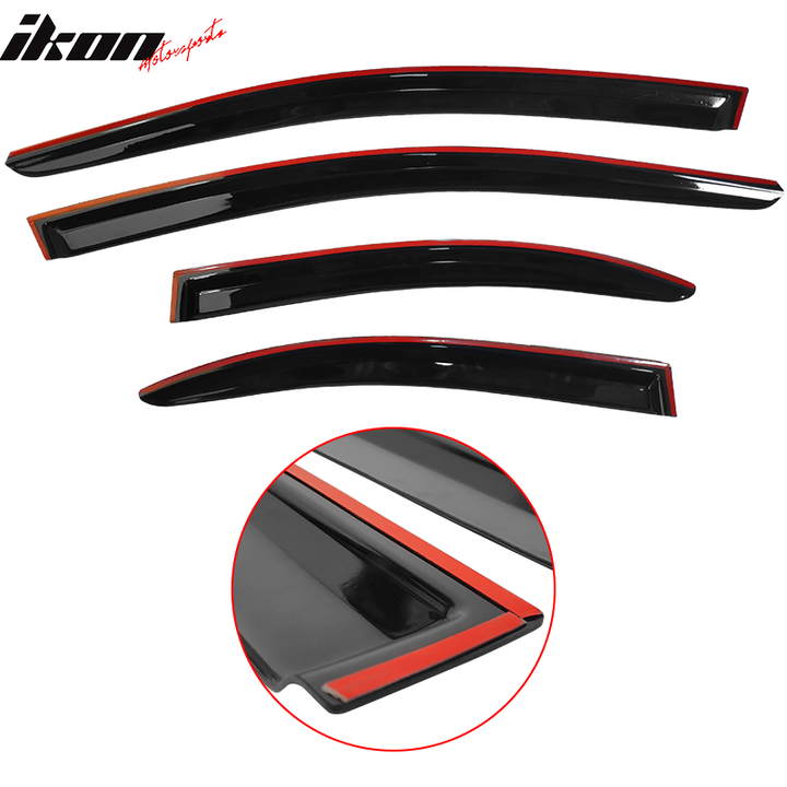 2008-2017 Mitsubishi Lancer EVO Window VisorsAcrylic 4PC