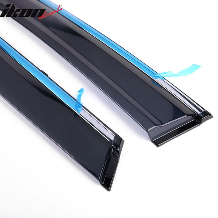 2015-2019 Subaru Outback Polycarbonate Window Visor W/ Chrome Trim 4PC