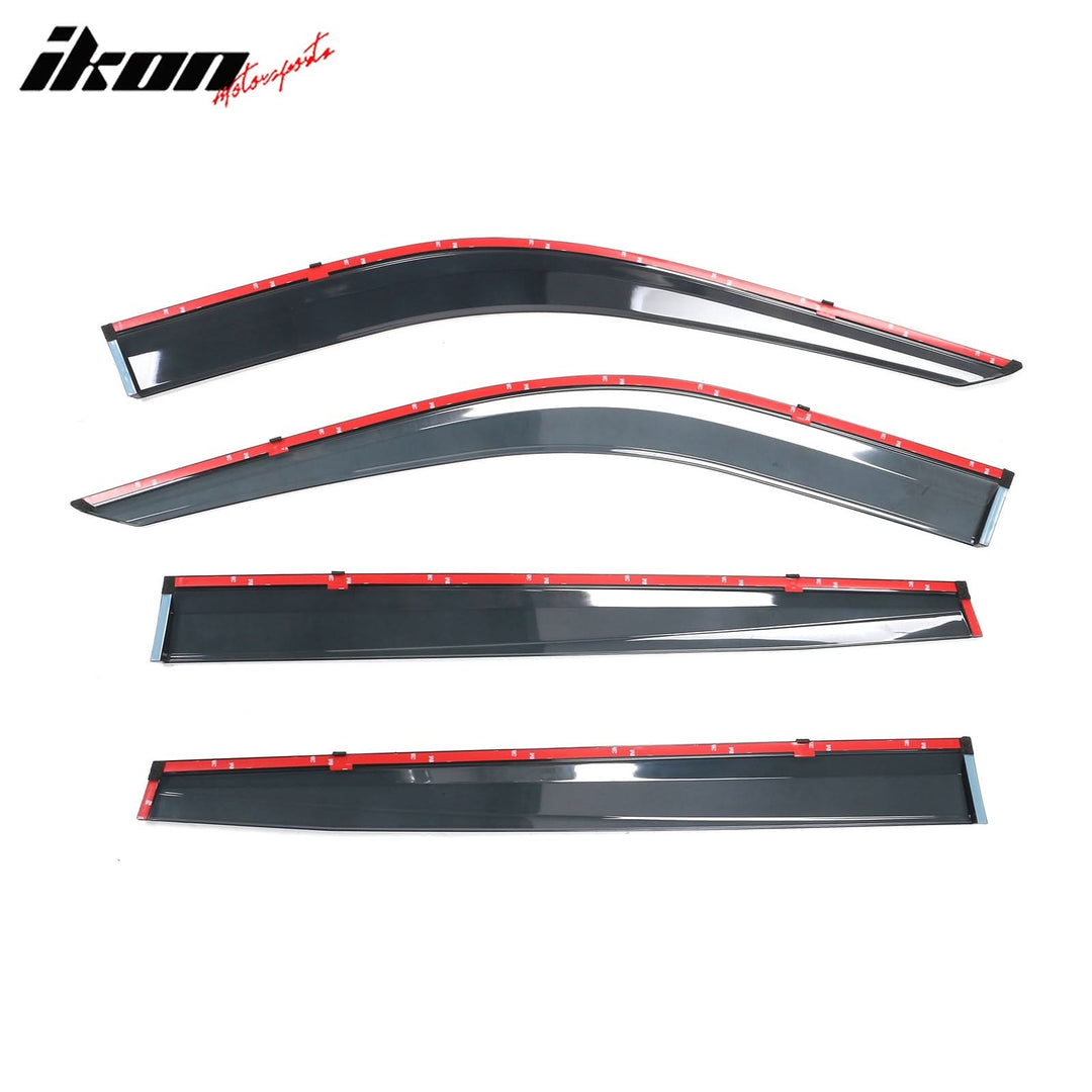 2020-2024 Toyota Highlander PC Side Window Visors w/ Chrome Trim 4PCS