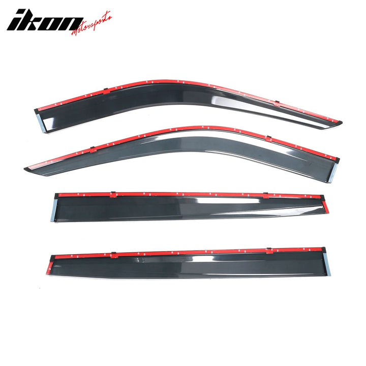 2020-2024 Toyota Highlander PC Side Window Visors w/ Chrome Trim 4PCS