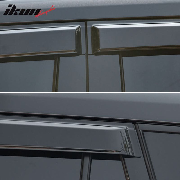 2020-2024 Toyota Highlander PC Side Window Visors w/ Chrome Trim 4PCS