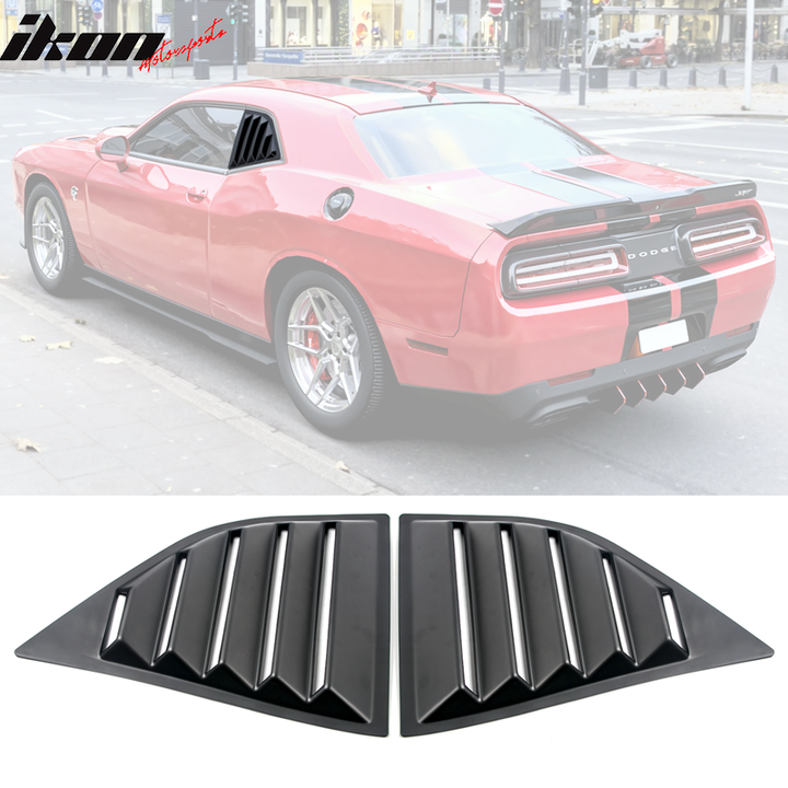 2008-2023 Dodge Challenger Unpainted Rear Side Window Louver Air Vent