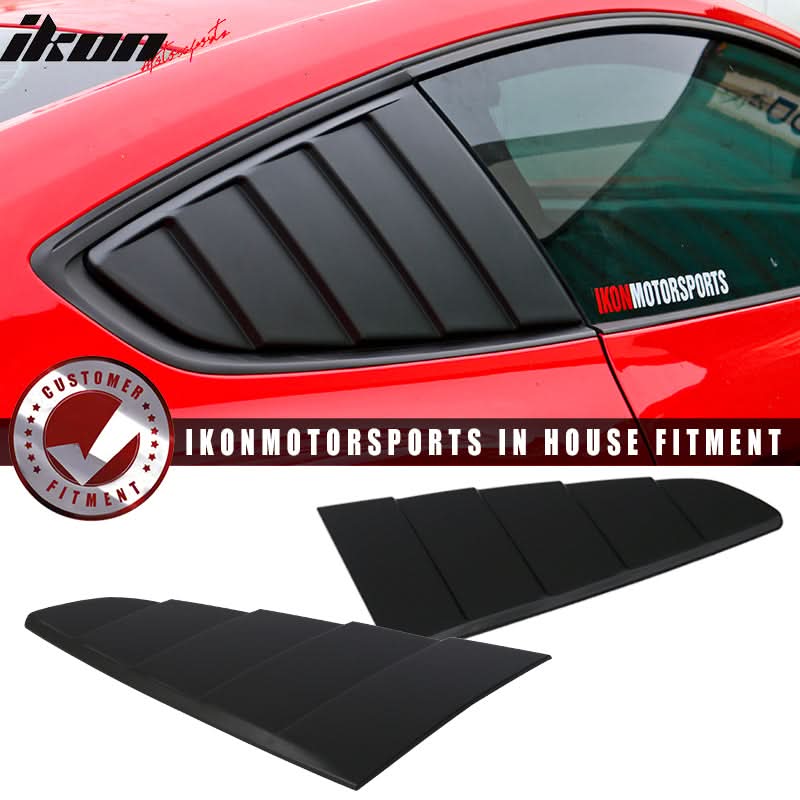 2015-2023 Ford Mustang Coupe V Style Rear Window Louver Side Vent ABS