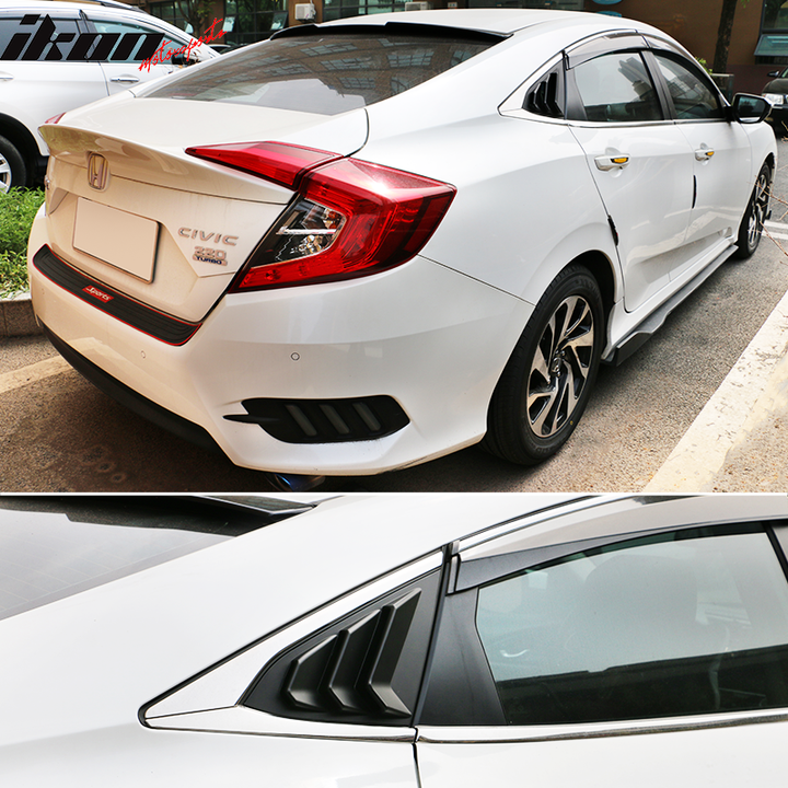 2016-2021Â Honda Civic Sedan Rear Side Window Louver Quarter Panel ABS