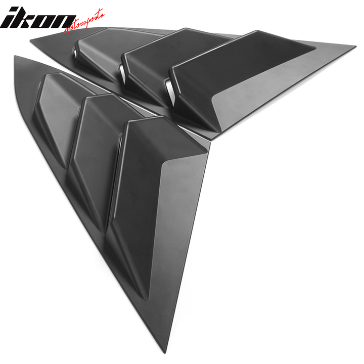 Fits 16-21 Honda Civic Quarter ABS Rear + Side Window Louver Black