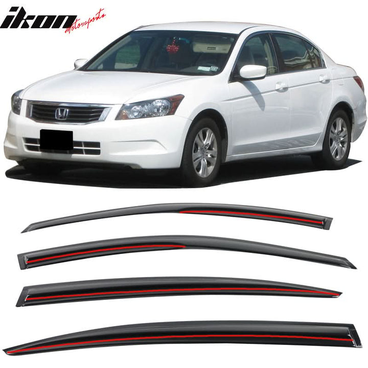 2008-2012 Honda Accord 4-Door Sedan Acrylic 4PC Tape On Window Visors