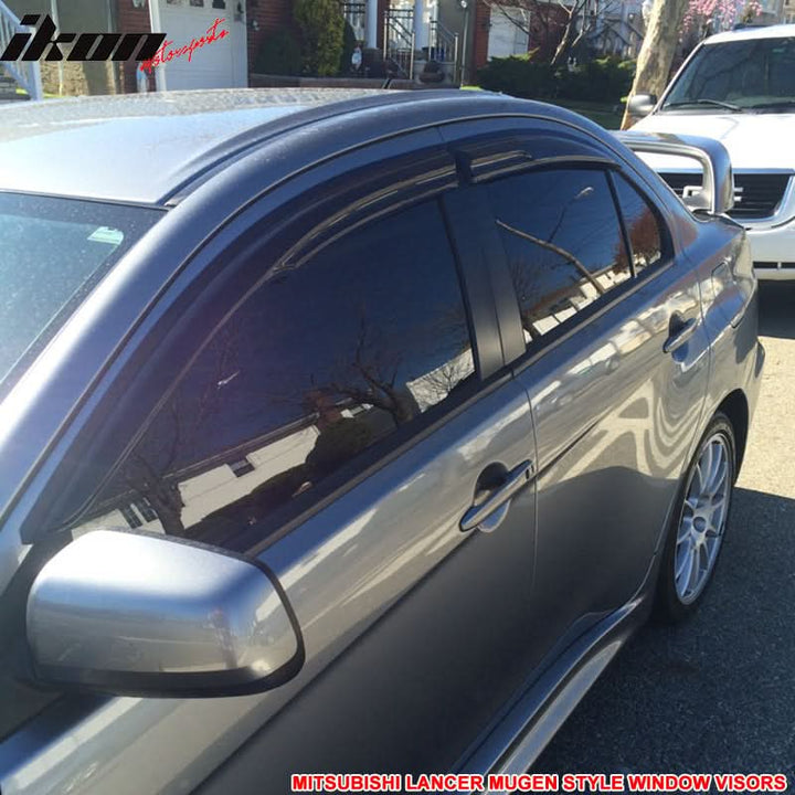 2008-2017 Mitsubishi Lancer EVO Window VisorsAcrylic 4PC