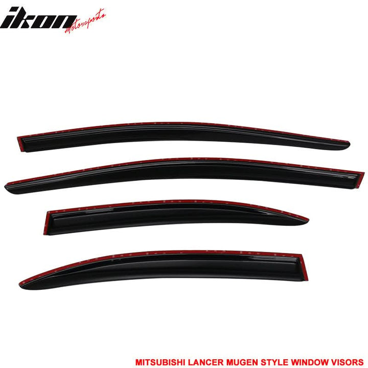 2008-2017 Mitsubishi Lancer EVO Window VisorsAcrylic 4PC