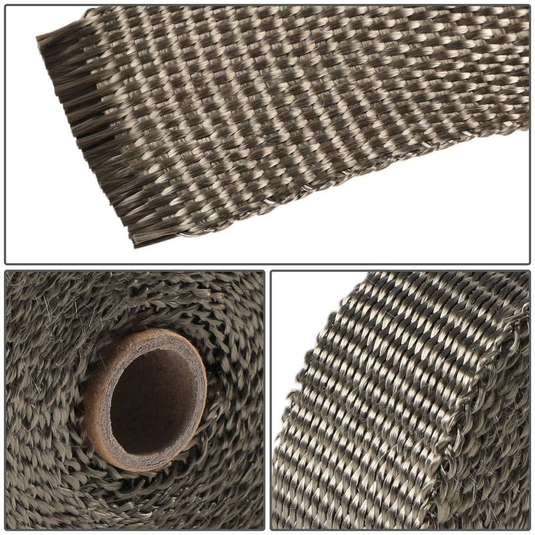 Type-2 Style Exhaust Heat Wrap Titanium 2" x 50' with Zip Ties