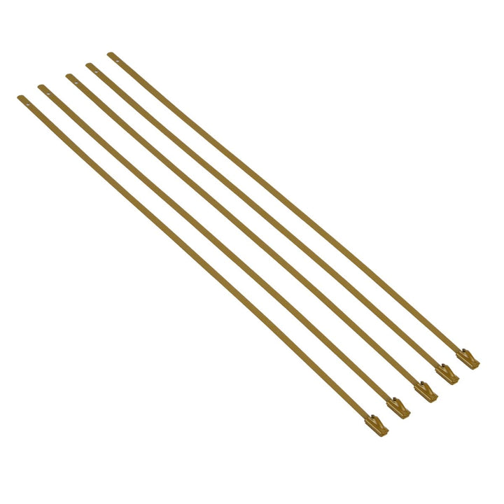 Zip Tie Kit for Heat Wrap - Stainless Steel - 12" Length - 5mm Width - 5 Piece - Gold