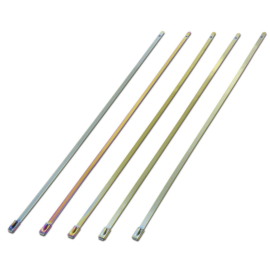 Zip Tie Kit for Heat Wrap Stainless Steel 12" 5mm Neochrome 5pc