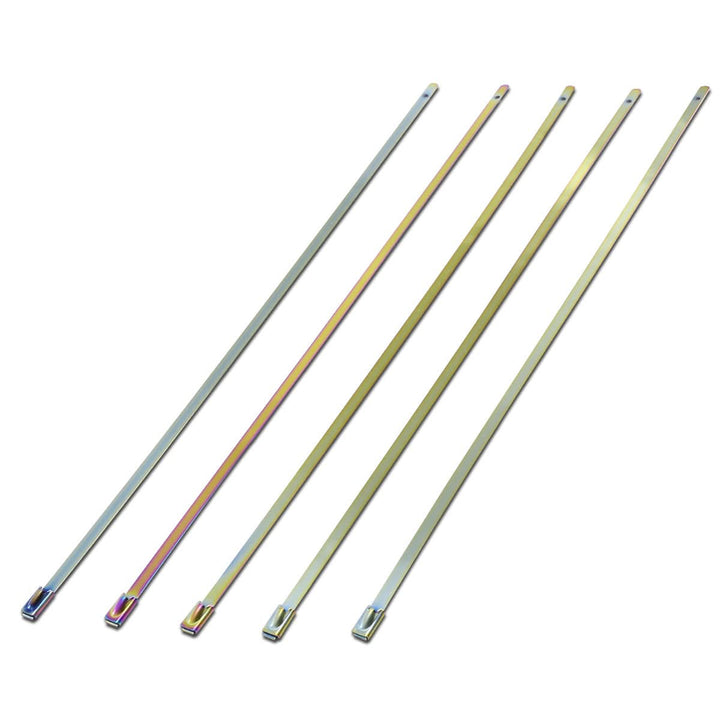 Zip Tie Kit for Heat Wrap Stainless Steel 12" 5mm Neochrome 5pc