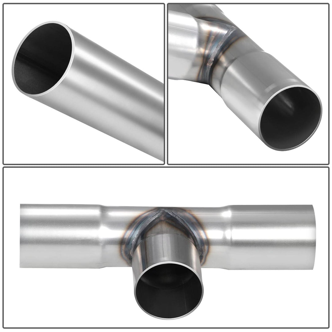 Universal Dual H-Pipe Exhaust Kit 2.5"-2.65" OD Mild Steel