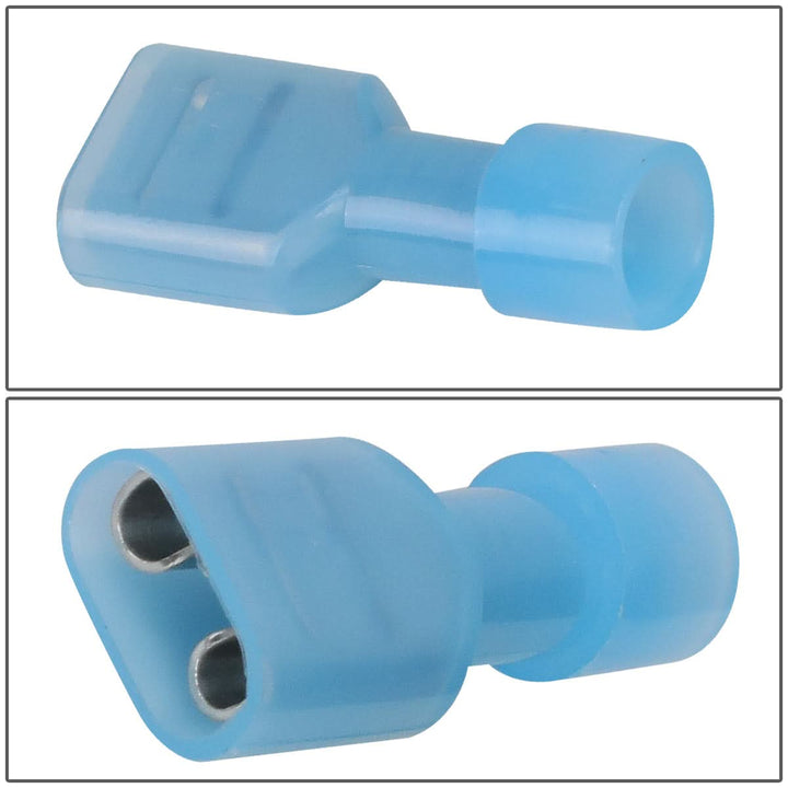 Female Spade Quick Disconnect Connectors - 100 Pack - Crimp Style