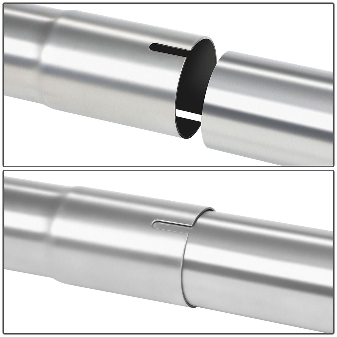 2" to 2.15" Flared Exhaust Pipe Tubing 18" Polished Stainless Steel