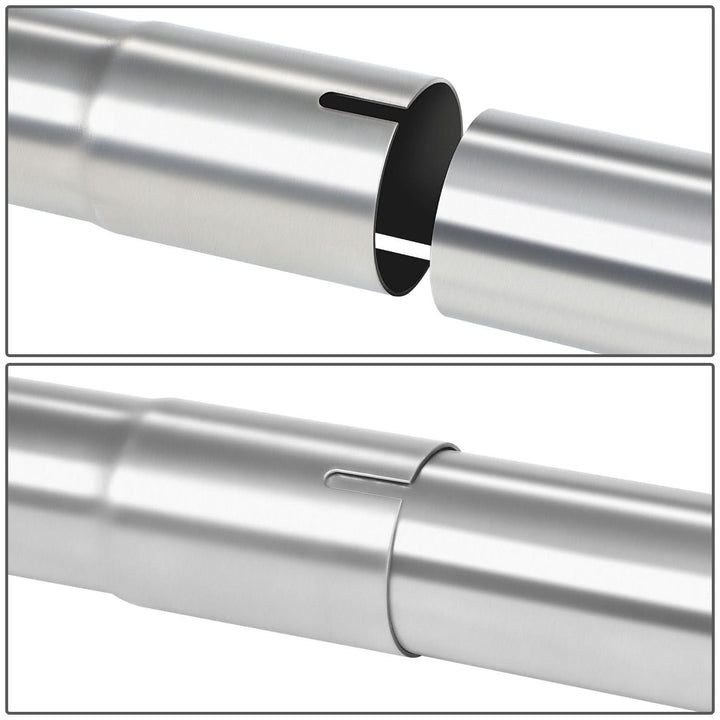2" to 2.15" Flared Exhaust Pipe Tubing 18" Polished Stainless Steel