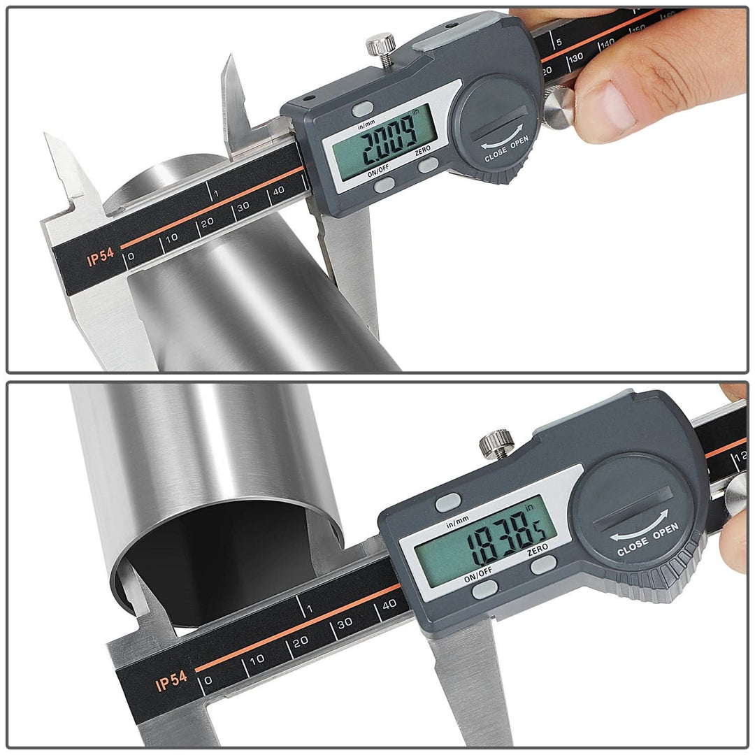 2" to 2.15" Flared Exhaust Pipe Tubing 18" Polished Stainless Steel