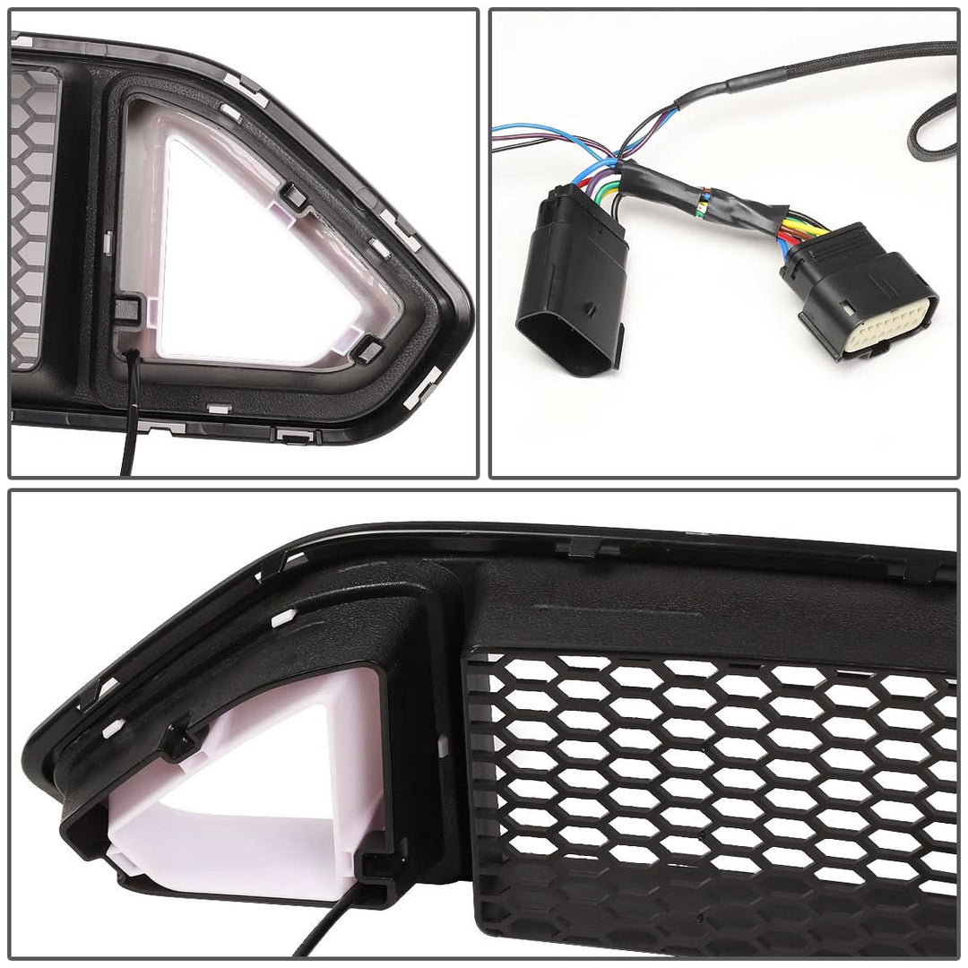2018-2020 Ford Mustang Honeycomb Front Upper Grille with Triangle LED DRL