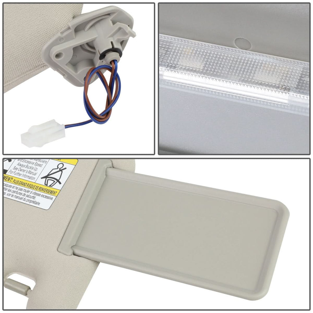 13-19 Nissan Pathfinder Sun Visor w/ Vanity Light Driver Side Gray