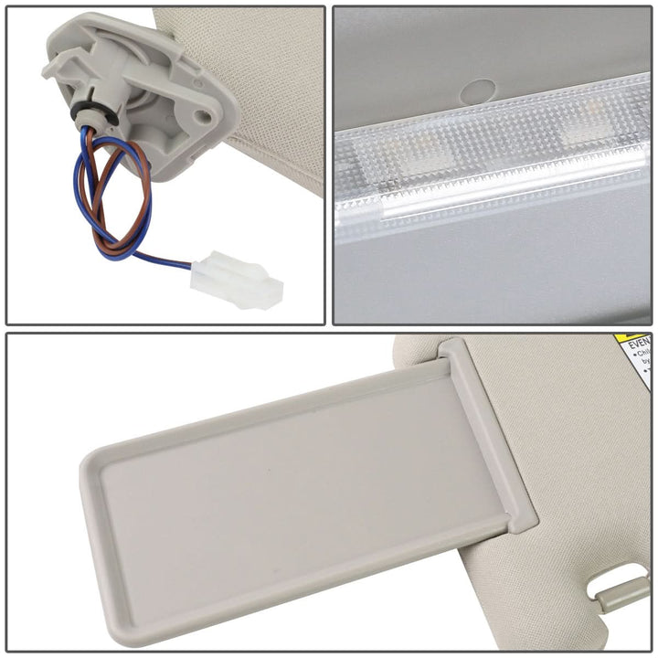 2013-2019 Nissan Pathfinder Gray Sun Visor w/ Vanity Light Passenger