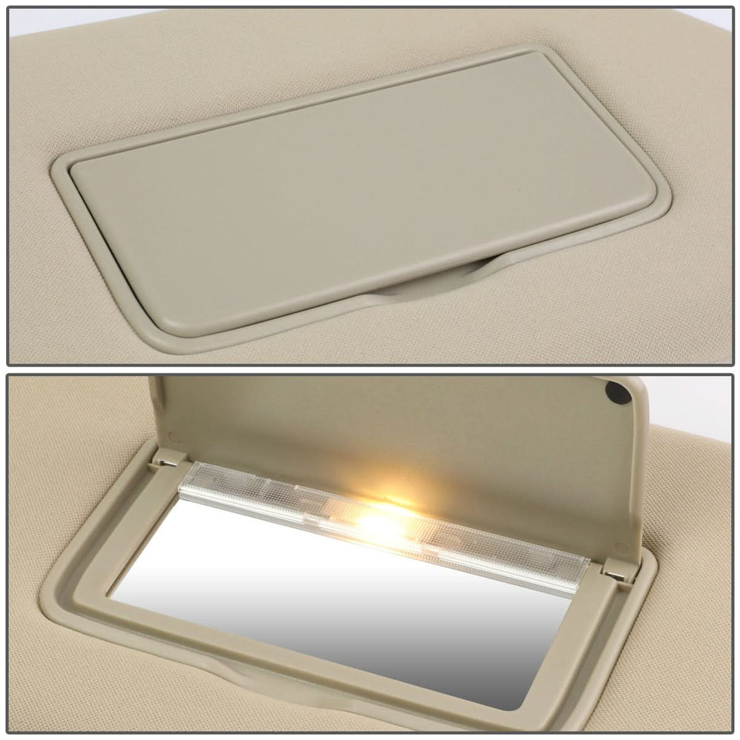 13-19 Nissan Pathfinder Sun Visor w/ Vanity Light Passenger Beige